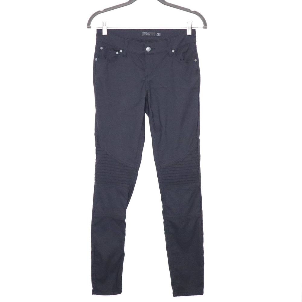 PRANA Brenna Moto Mid-Rise Skinny Pants 2 Gray